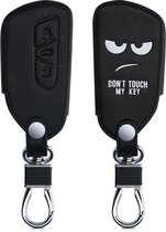 kwmobile autosleutelhoes voor VW Golf 8 3-knops autosleutel - Hoesje van imitatieleer in wit / zwart - Don't Touch My Key design