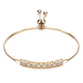 Amodi® Jewellery - Zirkonia Beads Armband - Verstelbaar - Goudkleurig