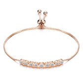 Amodi® Jewellery - Zirkonia Beads Armband - Verstelbaar - Rosé Goudkleurig
