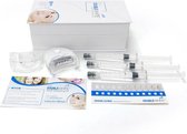 Double White Professionele Tandenbleekset, Incl Gratis Potje Houtskool Poeder - Zelf thuis je tanden bleken - Zonder Peroxide (0%) - Professionele Teeth Whitening kit - Tandenbleekset -  Teet