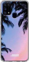 Samsung Galaxy M31 Hoesje Transparant TPU Case - Sunset Palms #ffffff