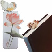 Boekenlegger Vlinder & Bloem – Bladwijzer - Bookmark – Kaartje – Lotus - Kleine Cadeautjes