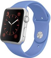 Apple Watch Bandje / Apple Watch Band / iWatch bandje / Series 1 2 3 4 5 6 SE / Sport / Siliconen / Armband / Roestvrij / 42 mm / 44 mm / S/M – Lichtblauw – Blauw – Light Blue