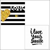 dubbele wenskaarten - Love - 10 dubbele kaarten met envelop ( 2 x 5 stuks )