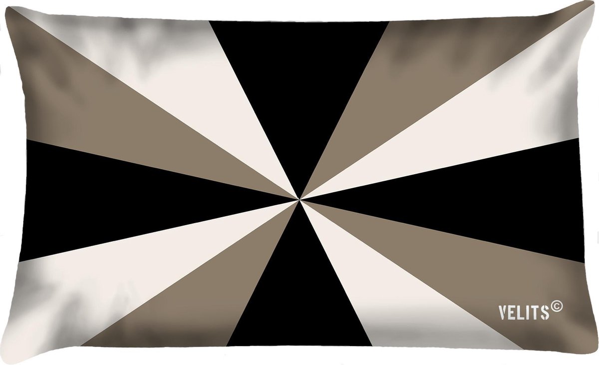 Velits outdoor Sierkussen - Buitenkussen Mud Race Waterafstotend Bootkussen Geus - Zwart En Bruin - 60 Cm X 40 Cm