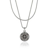 Croyez Jewelry | Compass Silver Layerup | Rope / 75cm / 75cm