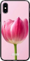 iPhone X Hoesje TPU Case - Pink Tulip #ffffff