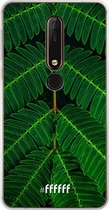 Nokia X6 (2018) Hoesje Transparant TPU Case - Symmetric Plants #ffffff