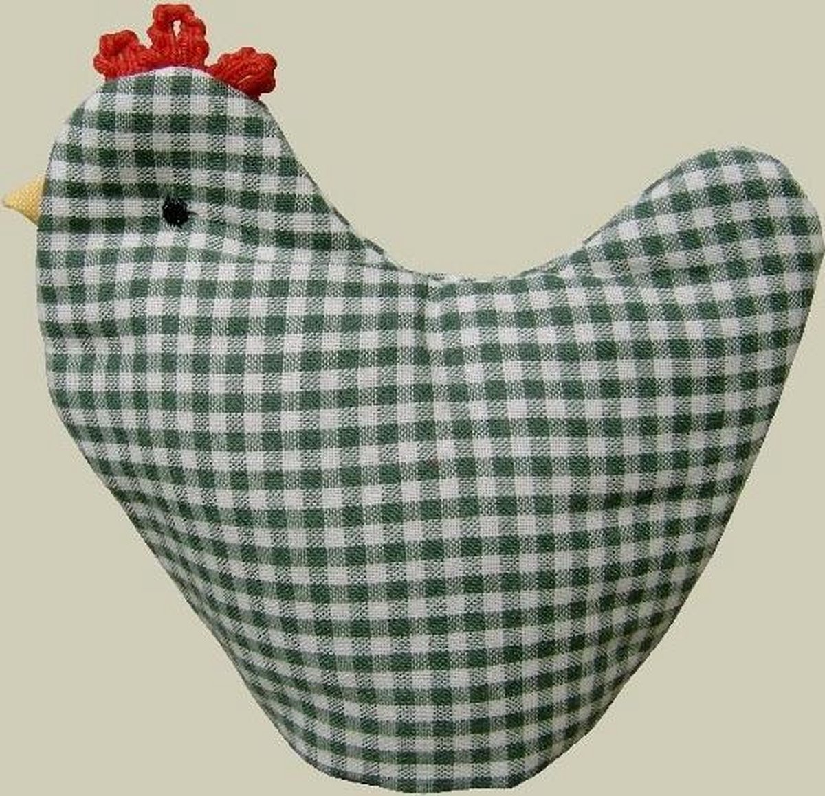 Eierwarmer - Kip - Groen geruit - 9 x 12 cm - Pasen - Tafeldekken