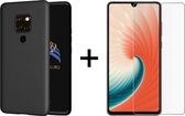 Huawei Mate 20 hoesje zwart siliconen case hoes cover hoesjes - 1x Huawei mate 20 screenprotector