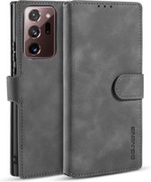 caseme - Hoesje geschikt voor Samsung Galaxy Note 20 Ultra - met magnetische sluiting - ming serie - leren book case - grijs