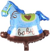 Geboorteballon | hobbyhorse - blauw | 45 x 49 cm