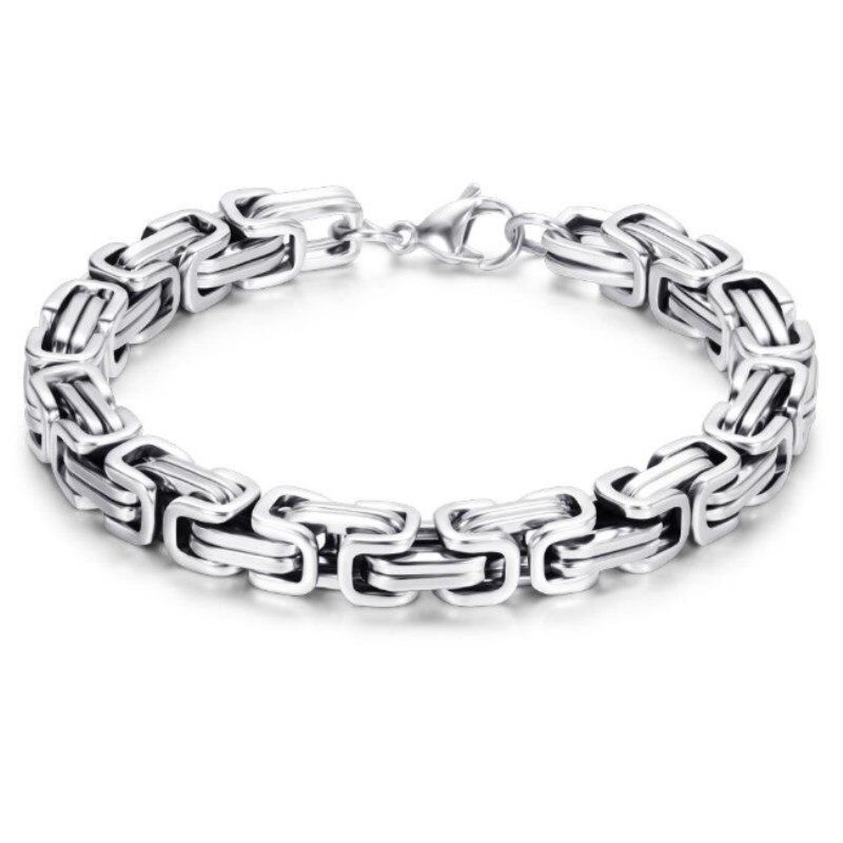 Amodi® Jewellery - Byzantine Armband - Geometrisch - Byzantijnse Touw Structuur - Zilverkleurig - Amodi