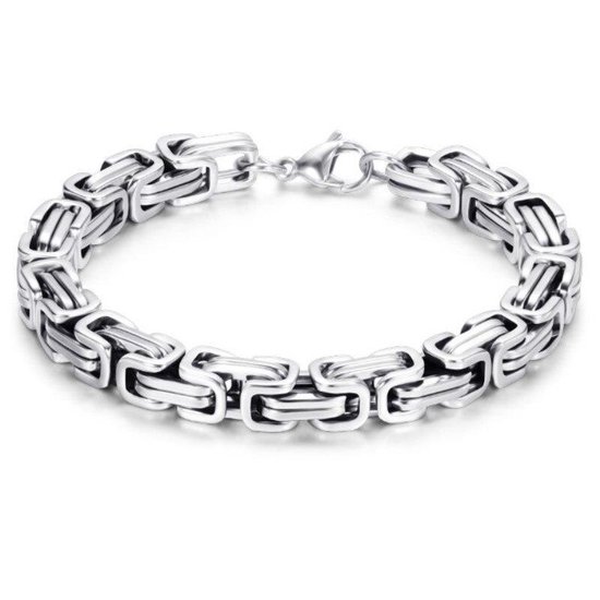 Bijoux Amodi® - Bracelet byzantin - Géométrique - Structure corde byzantine - Couleur argent