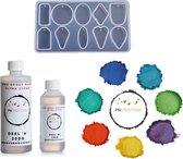 PNCreations Ultra Clear Epoxy Set | Siliconen Mal  | 7 Kleurpigmenten | Ultra Clear Epoxy Giethars | Epoxyhars | Fresh Color Mix