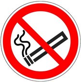 Niet roken sticker - ISO 7010 - P002 150 mm
