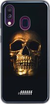 Samsung Galaxy A50 Hoesje Transparant TPU Case - Gold Skull #ffffff