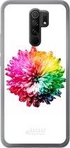 Xiaomi Redmi 9 Hoesje Transparant TPU Case - Rainbow Pompon #ffffff