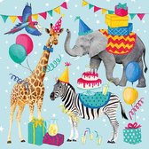 Ambiente - Servetten - 33 x 33 cm - Animal Birthday - Verjaardag - 20 stuks