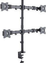 HN® | 4 Monitoren Desk Mount | 100x100 voor vier monitoren of tv's van 13 tot 27 inch, laadvermogen 8kg | Bureau tafel beugel schermen full motion standaard | Arm steun beeldschermen bureaust