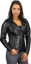 Versano Tampa Leren Dames Bikerjack Dames Jas XXL - Zwart