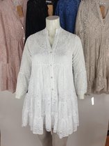 prachtig zomerse kanten jurk maat 42-44 xl/xxl met spaghetti band hemdjes wit