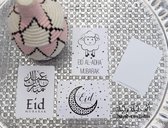 Calligraphie Eid Mubarak - lot de 8 cartes postales + couvertures - Mille et une nuits