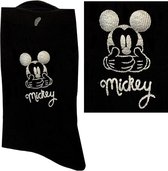 Mickey Mouse Sokken voor Meisjes en Vrouwen | Retro Design | Zwart en Zilver | Maat 39 - 42