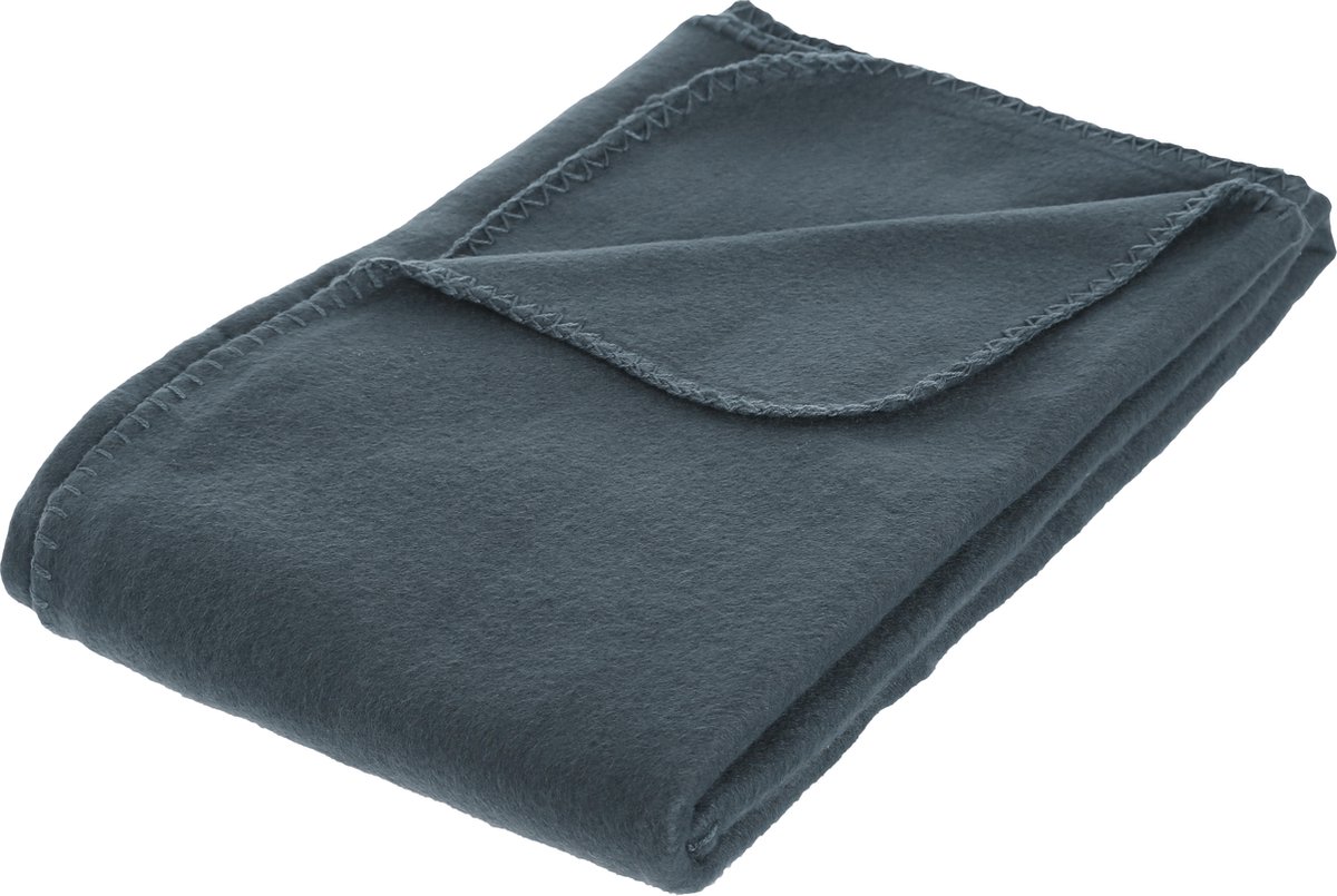 Atmosphera - Plaid - Fleece - Donkerblauw - 125 x 150 cm