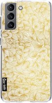 Casetastic Samsung Galaxy S21 4G/5G Hoesje - Softcover Hoesje met Design - Abstract Pattern Gold Print