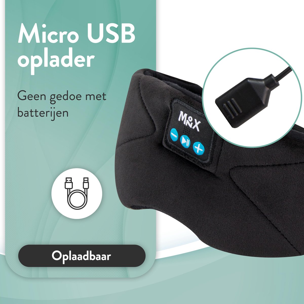 Monx Slaapmasker met bluetooth - Sleeping Headphone - Zwart — afbeelding 11