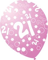 AMSCAN - 6 roze parel ballonnen met leeftijd