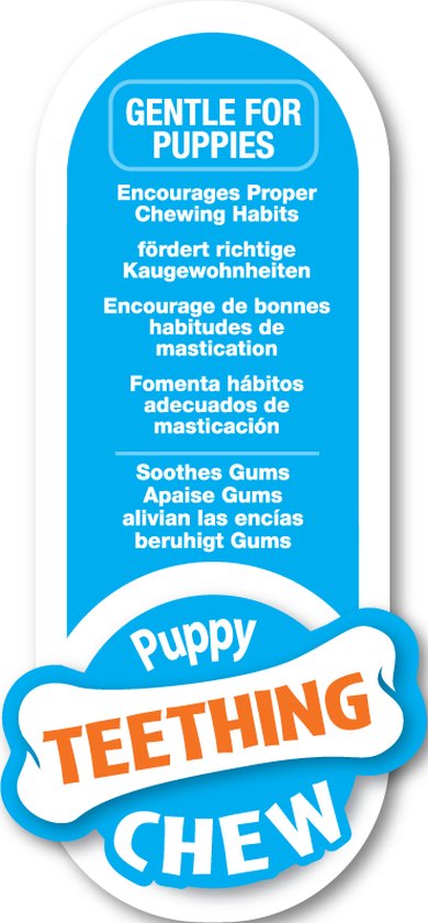 Sucette de dentition Nylabone Puppy Flexible - Jouets pour chiens - Lard 215x100x38 mm 108 g Rose Bleu Vert Jusqu'à 11kg Petit