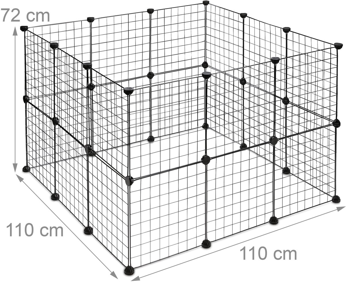 konijnenren - buiten - 72 x 110 x 110 cm - metaal - zwart thumbnail 8