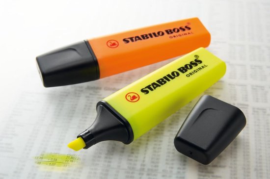 STABILO BOSS ORIGINAL - Markeerstift - Hoogste Kwaliteit - Etui Met 6 Kleuren - STABILO
