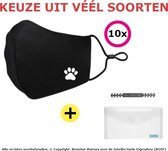 DUONIX 10x Mondkapje Pootje met verstelbare oorlussen | 100% Katoen | Mondkapje Wasbaar | Mondmasker wasbaar | niet medisch mondkapje | stofmasker