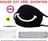 DUONIX 10x Mondkapje Glimlach | 100% Katoen |  Mondkapje Wasbaar | Mondmasker wasbaar | niet medisch mondkapje | stofmasker