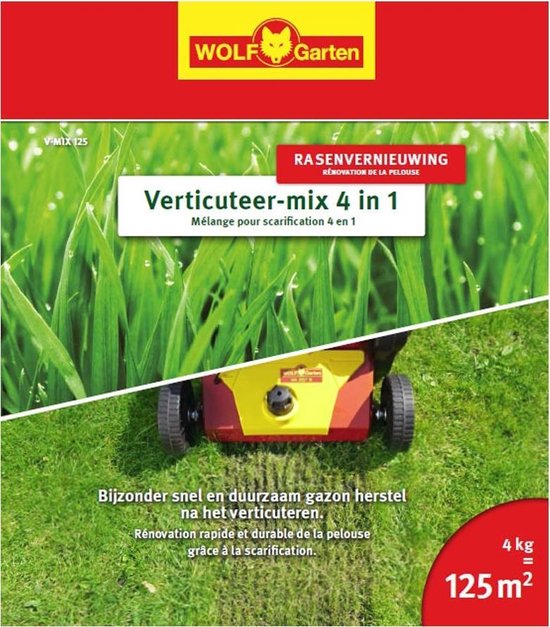 WOLF-Garten verticuteermix V-MIX 125 - kiemgarantie - gebruik na verticuteren - gazon herstel - voor 125m2