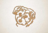 Wanddecoratie - Hond - Malteser 2 - M - 60x64cm - Eiken - muurdecoratie - Line Art
