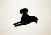 Wanddecoratie - Hond - Deense Dog - L - 75x99cm - Zwart - muurdecoratie - Line Art