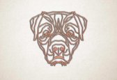 Line Art - Hond - Rottweiler 1 - XS - 25x27cm - Multiplex - geometrische wanddecoratie