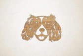 Wanddecoratie - Hond - Cavalier King Charles Spaniel - M - 60x83cm - Eiken - muurdecoratie - Line Art