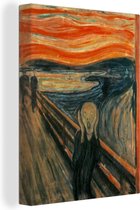 Canvas Schilderij De schreeuw - Edvard Munch - 30x40 cm - Wanddecoratie