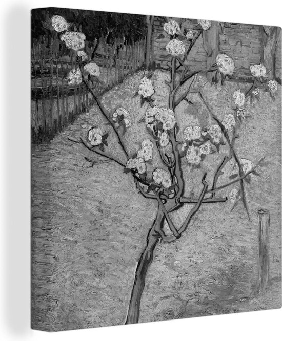 Canvas Schilderij Perenboompje in bloei - Vincent van Gogh - 50x50 cm - Wanddecoratie