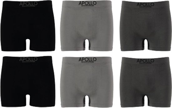 Boxershort heren - Heren ondergoed - Boxershorts jongens - Naadloos - Grijs - Maat XL - 6 stuks