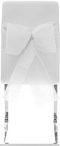 Witte trekstrik stoel 45 x 49cm non woven, 10 stuks - huwelijksdecoratie - receptie - jubileum - kerst