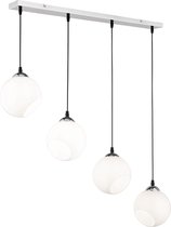 LED Hanglamp - Torna Klino - E27 Fitting - 4-lichts - Rond - Mat Chroom - Aluminium