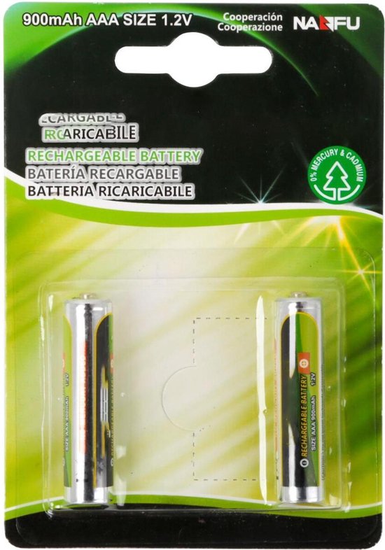 Batterij - Igia - AAA/HR03 - Oplaadbaar - 1.2V - Alkaline Batterijen 900 mAh - | bol.com