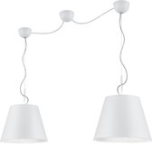 LED Hanglamp - Torna Andra - E27 Fitting - 2-lichts - Rond - Mat Wit - Aluminium