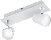 LED Plafondspot - Torna Narca - 12W - Warm Wit 3000K - 2-lichts - Rechthoek - Mat Wit - Aluminium